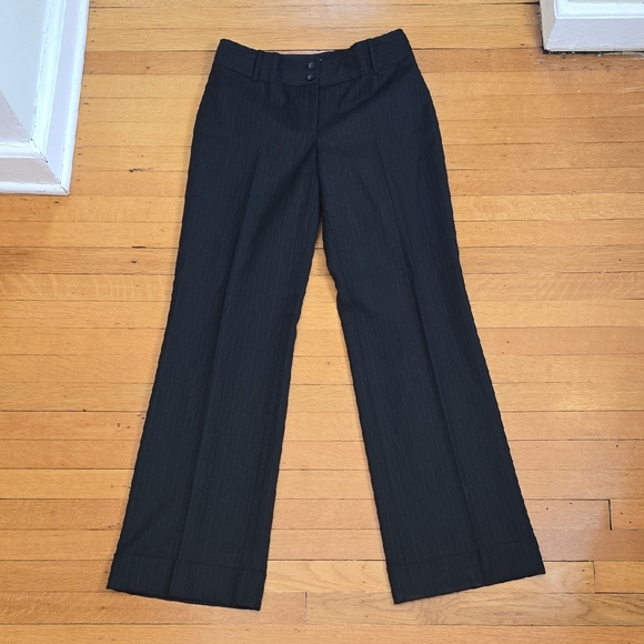 Ann Taylor Pants - Ann Taylor, Margo, Pinstriped Wide Leg Trousers, Wool Blend, Black, EUC, 2